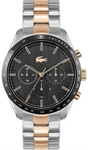 Lacoste Boston Gray Dial Two Tone Steel Strap Watch for Men - 2011112