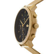 Lacoste Replay Chronograph Black Dial Gold Steel Strap Watch for Men - 2011195
