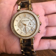 Michael Kors Parker Gold Dial Two Tone Steel Strap Watch for Women - MK5688