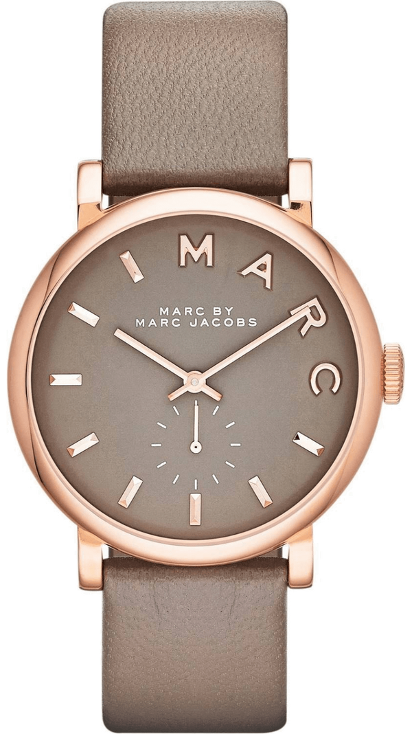 Marc Jacobs Baker Grey Dial Grey Leather Strap Watch for Women - MBM1266