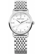 Maurice Lacroix Eliros Date White Dial Silver Steel Strap Watch for Women - EL1094-SS002-150-1