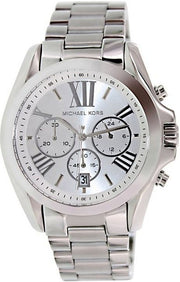 Michael Kors Bradshaw Chronograph Silver Dial Silver Steel Strap Watch for Men - MK5535