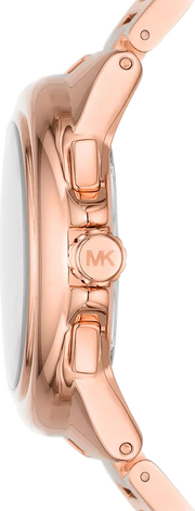 Michael Kors Camille Chronograph White Dial Rose Gold Steel Strap Watch For Women - MK7271