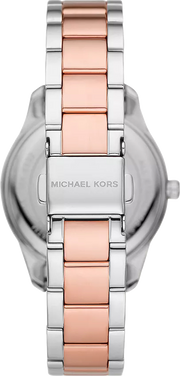 Michael Kors Layton Three Hand Pink Dial Two Tone Steel Strap Watch For Women - MK6894