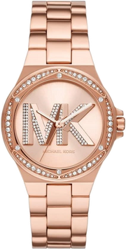 Michael Kors Lennox Three Hand Rose Gold Dial Rose Gold Steel Strap Watch For Women - MK1063