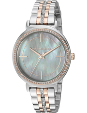 Michael Kors Cinthia Mother of Pearl Grey Dial Two Tone Steel Strap Watch for Women - MK3642