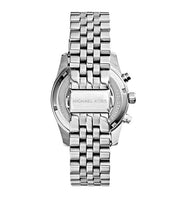 Michael Kors Lexington Chronograph Brown Dial Silver Steel Strap Watch For Women - MK6221