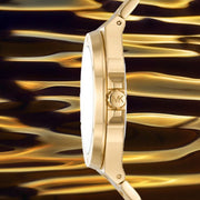 Michael Kors Lennox Three-Hand Quartz Gold Dial Gold Steel Strap Watch For Men - MK8939