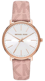 Michael Kors Pyper Quartz White Dial Pink Leather Strap Watch For Women - MK2859