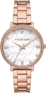 Michael Kors Pyper Three-Hand White Dial Rose Gold Steel Strap Watch For Women - MK4594