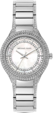 Michael Kors Sylvia Mother of Pearl Dial Silver Steel Strap Watch For Women - MK4657