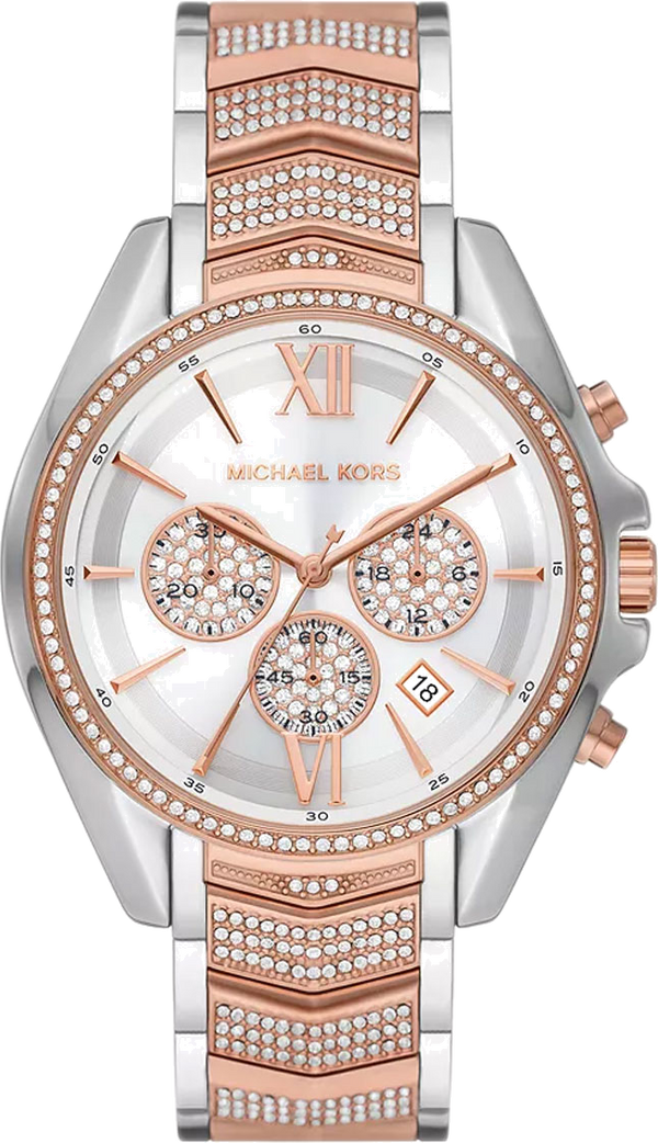 Michael Kors Whitney Chronograph Silver Dial Two Tone Steel Strap Watch For Women - MK7225
