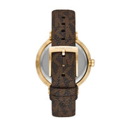 Michael Kors Addyson Three-Hand Silver Dial Brown Leather Strap Watch for Women - MK2945