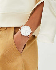 Tissot T Classic Everytime Large White Dial Brown Leather Strap Watch For Men - T109.610.16.037.00