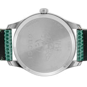 Gucci G-Timeless Mother of Pearl Green Dial Green Leather Strap Watch For Women - YA1264042