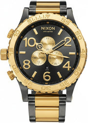 Nixon 51-30 Chrono Black Dial Two Tone Steel Strap Watch for Men - A083-595