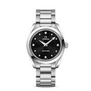 Omega Seamaster Aqua Terra Quartz Diamond Black Dial Silver Steel Strap Watch for Women - 220.10.28.60.51.001