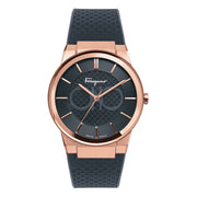 Salvatore Ferragamo Sapphire Black Dial Black Silicone Strap Watch for Men - SFHP00420