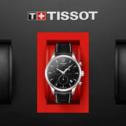 Tissot T Classic Tradition Chronograph Black Dial Black Leather Strap Watch For Men - T063.617.16.057.00