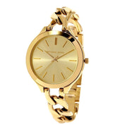 Michael Kors Runway Gold Dial Gold Steel Strap Watch for Women - MK3222