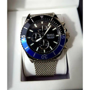 Hugo Boss Ocean Edition Chronograph Black Dial Silver Mesh Strap Watch for Men - 1513742