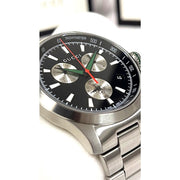 Gucci G-Timeless Chronograph Black Dial Silver Steel Strap Watch For Men - YA126267