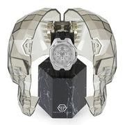Philipp Plein Octagon Silver Dial Black Silicone Strap Watch for Men  - PWTBA0123
