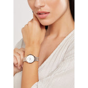 Emporio Armani Modern Slim Analog Mother of Pearl Dial Two Tone Steel Strap Watch For Women - AR11157