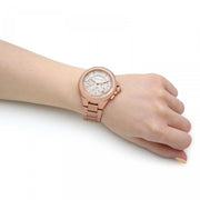 Michael Kors Camille Chronograph White Dial Rose Gold Steel Strap Watch For Women - MK7271