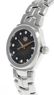 Tag Heuer Link Quartz Black Dial Silver Steel Strap Watch for Women - WBC131F.BA0649