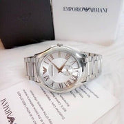 Emporio Armani Dress Quartz Silver Dial Silver Steel Strap Watch For Men - AR11084