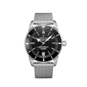 Breitling Superocean Heritage B20 Automatic 42 Black Dial Silver Mesh Bracelet Watch for Men - AB2010121B1A1