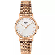 Tissot T Classic Everytime Small White Dial Rose Gold Mesh Bracelet Watch For Women - T109.210.33.031.00