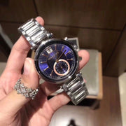 Michael Kors Sawyer Navy Blue Dial Silver Steel Strap Watch for Women - MK6224