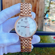 Tissot T Classic Everytime White Dial Rose Gold Mesh Bracelet Watch for Men - T109.610.33.032.00
