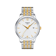 Tissot T Classic Tradition White Dial Two Tone Mesh Bracelet Watch for Women - T063.210.22.037.00