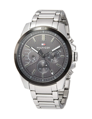 Tommy Hilfiger Iconic Quartz Black Dial Silver Steel Strap Watch for Men - 1791564