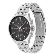 Tommy Hilfiger West Quartz Black Dial Silver Steel Strap Watch For Men - 1791707