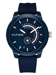 Tommy Hilfiger Denim Quartz Blue Dial Blue Rubber Strap Watch for Men - 1791482