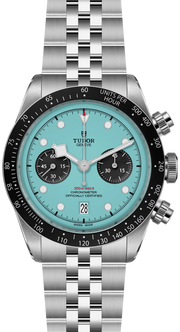 Tudor Black Bay Chrono Blue Dial Silver Steel Strap Watch for Men - M79360N-0024