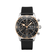 Breitling Superocean Heritage Chronograph 44 Black Dial Black Mesh Bracelet Watch for Men - U13313121B1S1