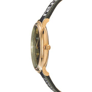 Versace V-Circle Quartz Green Dial Green Leather Strap Watch for Men - VEBQ01519