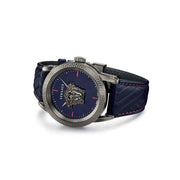 Versace Palazzo Empire Blue Dial Blue Leather Strap Watch for Men - VERD00118