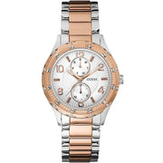 Guess Siren White Dial Two Tone Steel Strap Watch for Women - W0442L4