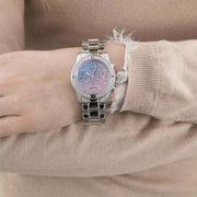 Guess Confetti Multicolored Dial Silver Steel Strap Watch For Women - W0774L1