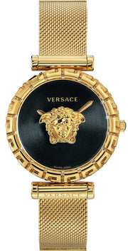 Versace Palazzo Empire Greca Black Dial Gold Mesh Bracelet Watch for Women - VEDV00519