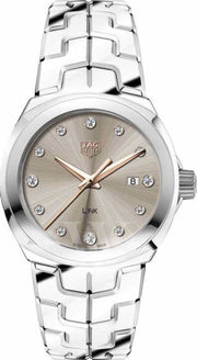 Tag Heuer Link Quartz Brown Dial Silver Steel Strap Watch for Women - WBC131E.BA0649
