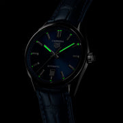 Tag Heuer Carrera Date Blue Dial Blue Leather Strap Watch for Men - WBN2112.FC6504