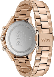 Hugo Boss Carnation Chronograph Gold Dial Gold Steel Strap Watch for Women - 1502592