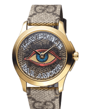 Gucci G Timeless Eye Beige Dial Beige Leather Strap Watch For Men - YA1264022